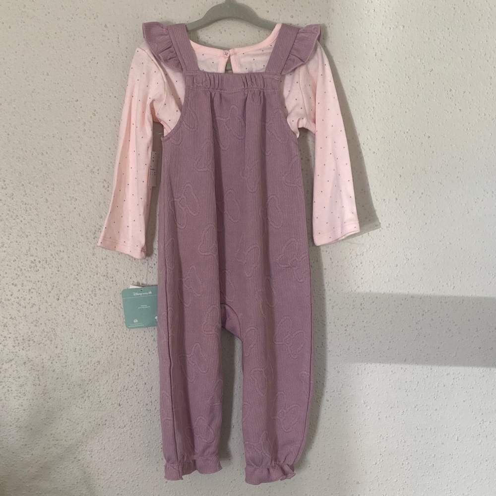 Disney Baby Minnie Mouse 2pc Outfit 18M NWT Pink Ruffle Set - Picture 8 of 14